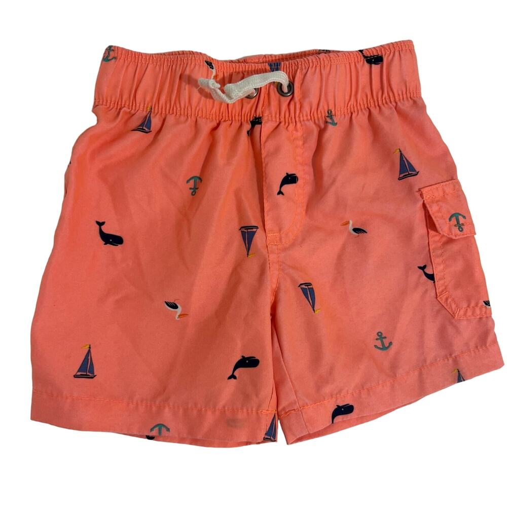 Carter’s Pink Nautical Swim Trunks Shorts Size 18 Months